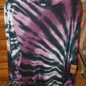 PINK tye dye one size ls top